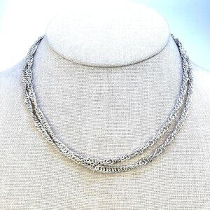 VTG 999 Silver Rope Chain Necklace 3.5mm Lobster Clasp Size 30" Length